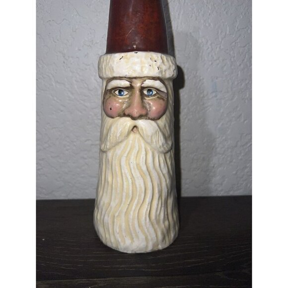 Vintage Santa Clause Candle Cone Shape Unique Rare Holiday Decor Christmas - Picture 2 of 7